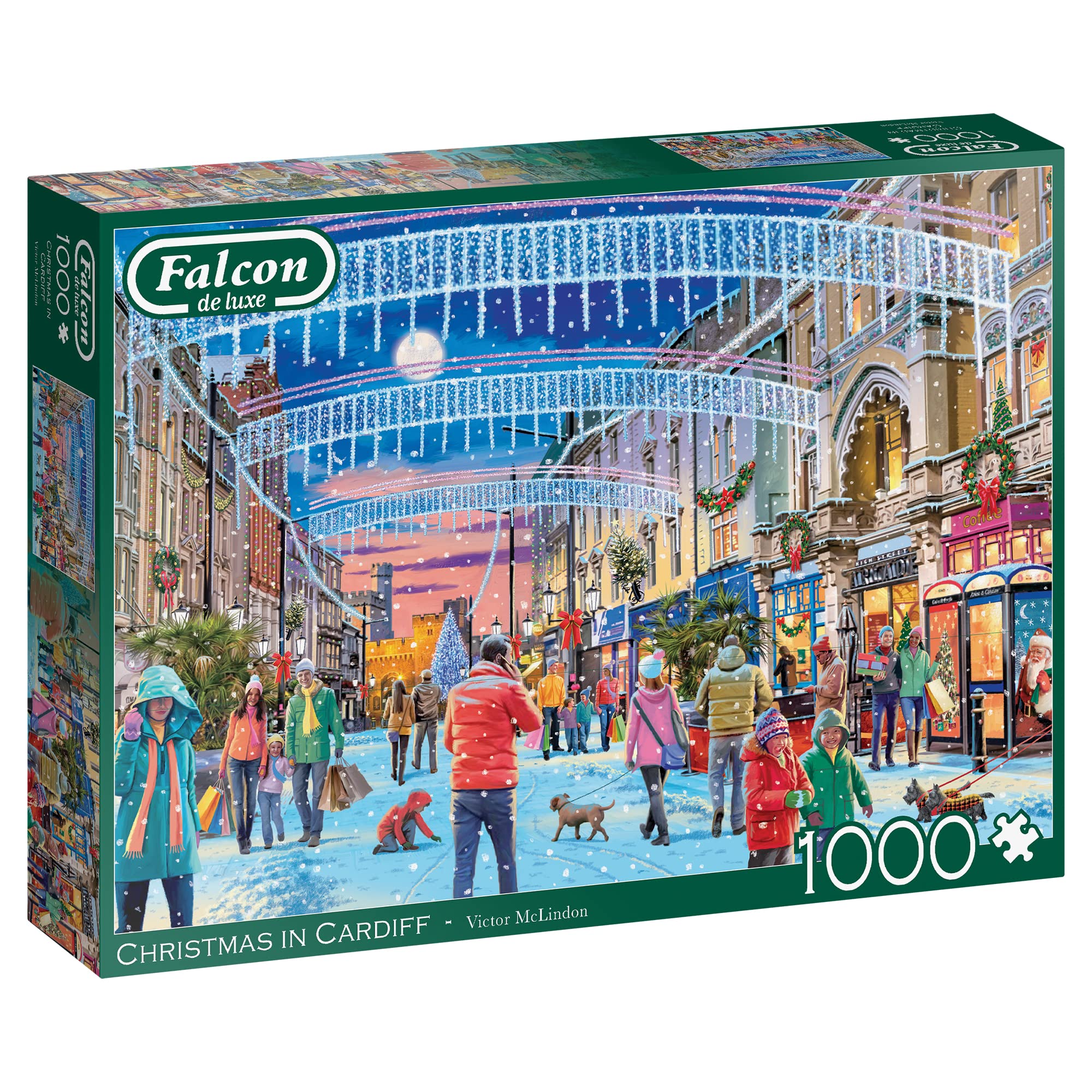 Jumbo, Falcon de luxe - Christmas in Cardiff, Christmas Jigsaws, 1000 Pieces for Adults