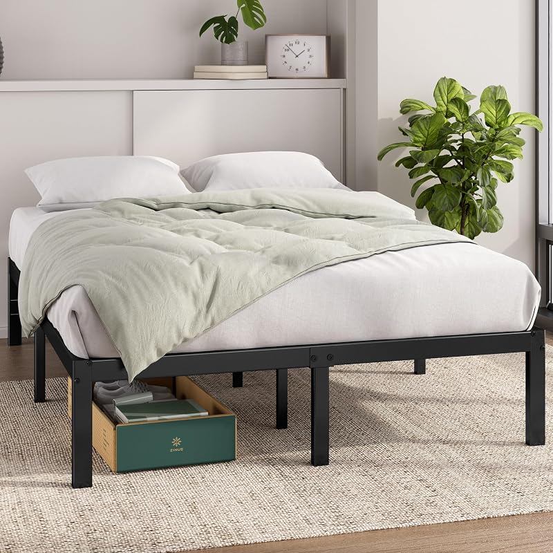 Zinus Elias Double Bed Frame with Storage 135 x 190 cm Black