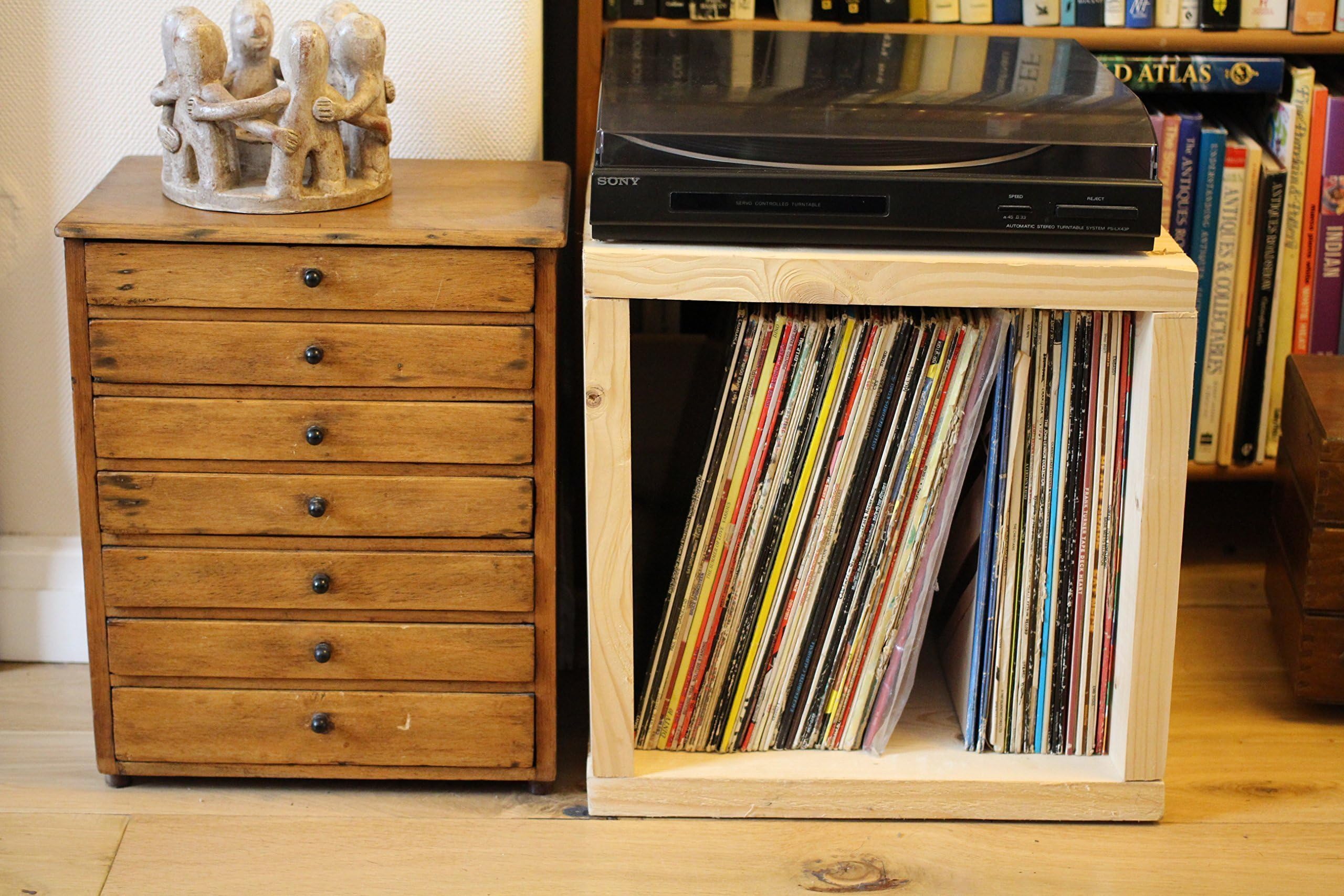 Chunky Funky Reclaimed Stackable Pine 12" Vinyl Storage Box
