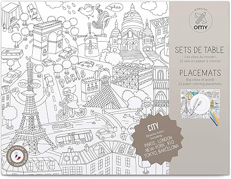 O My Tischset Tische Zum Ausmalen Thematische City Lot De 24 Sets Amazon De Kuche Haushalt