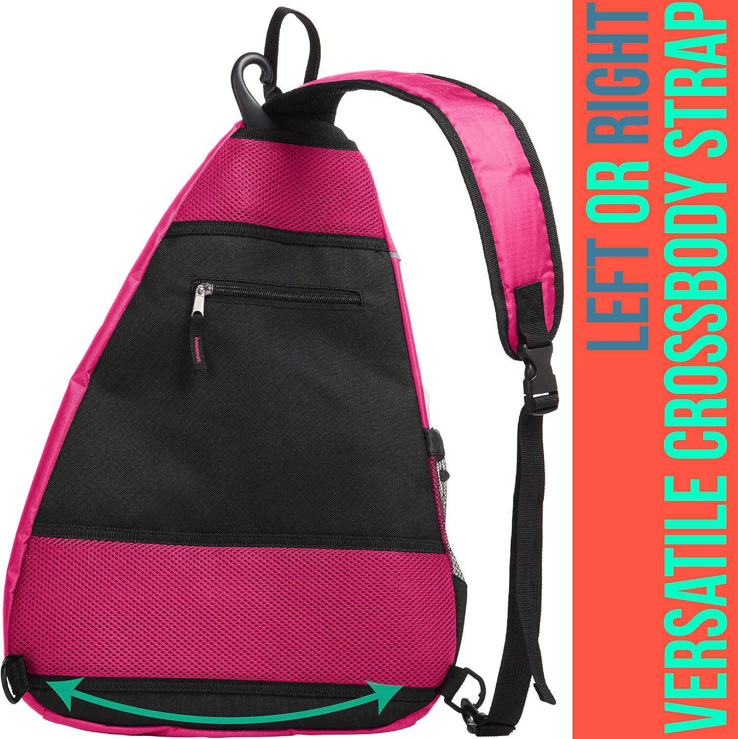 Athletico Sling Bag - Crossbody Backpack for Pickleball, Tennis, Racketball, and Travel for Men and Women (Pink): Clothing