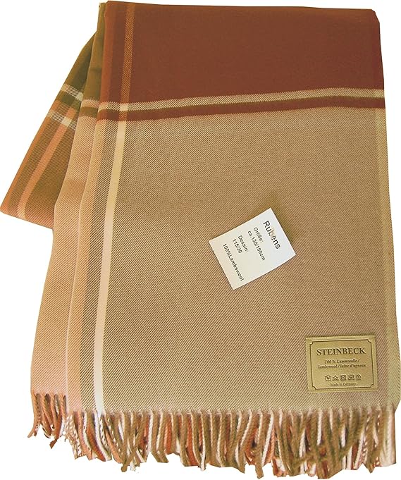 Cucinare Con Una Coperta Di Lana Coperta in ottima lana di pecora, 130 x 190 cm, con frange, peso: circa