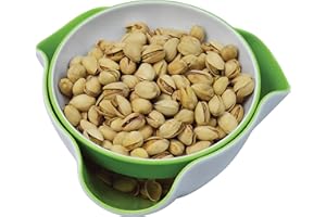 Southern Homewares Double Party Pedestal Serving Dish, Inside Green For Peanuts, Pistachios, Fruits, Candy, and Snacks