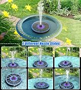 SZMP Solar Fountain 3.5W Glass Panel 7 Nozzles Bird Bath Garden Pond view 4