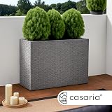 CASARIA Large Tall Rattan Flower Pot Planter 3 Inner Pots Grey 83x30.5x60 cm view 6
