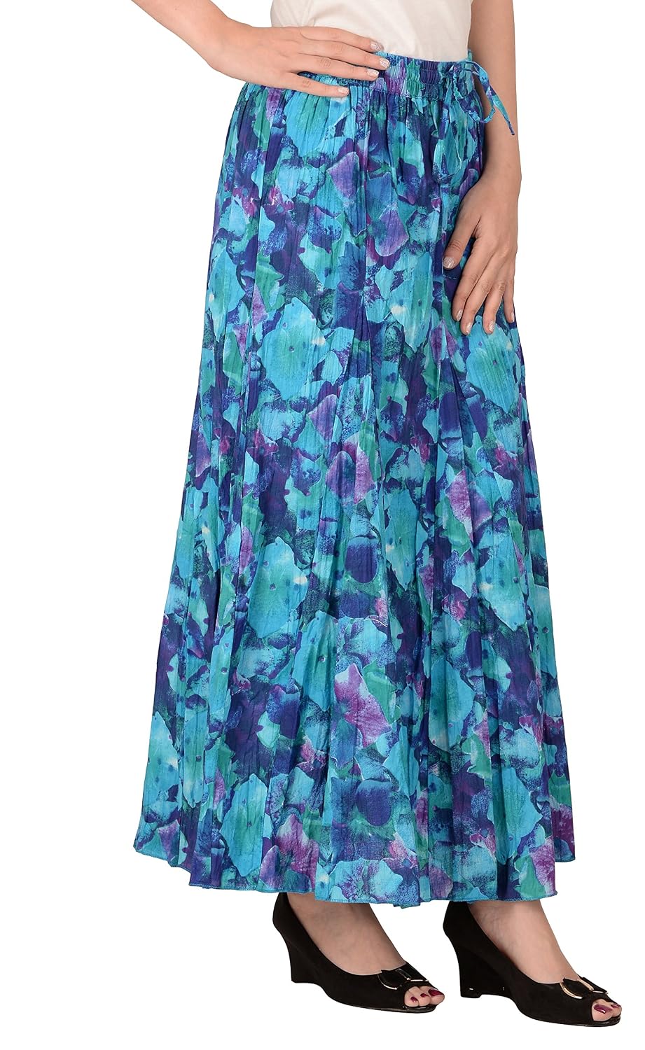 cotton breeze women's cotton long pleated skirt