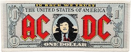 Ac Dc Bank Note Patch Aufnaher Gewebt Sp1905 Amazon De Sport Freizeit