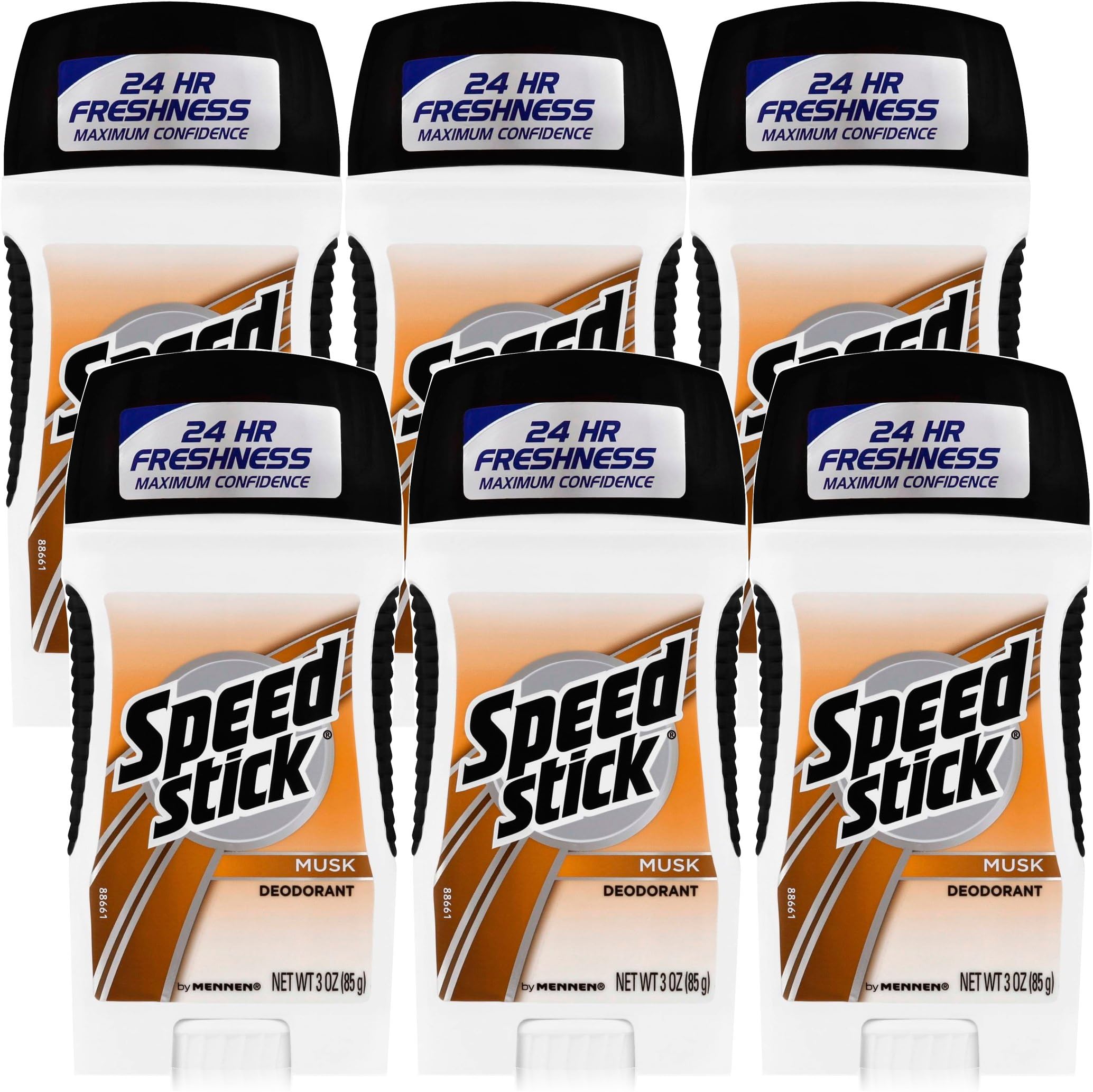 Speed Stick Deodorant, Musk Scent, 3.25-Ounce Sticks (Pack of 6)