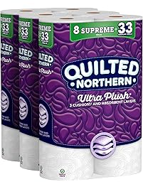 Quilted Northern Ultra Plush Toilet Paper, 24 Supreme Rolls, 24 = 92 Regular Rolls, 3 Ply Bath Tissue, 3 Packs of 8 Rolls