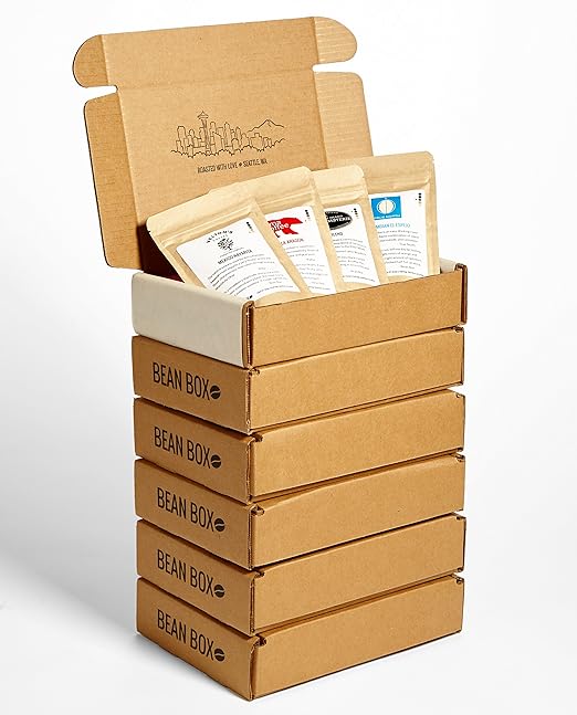 Bean Box Gourmet Coffee Sampler - 12-Month Gift Subscription - (fresh roasted coffee gift box, specialty whole bean, 4 roasts every month, gifts for mom, gifts for dad)