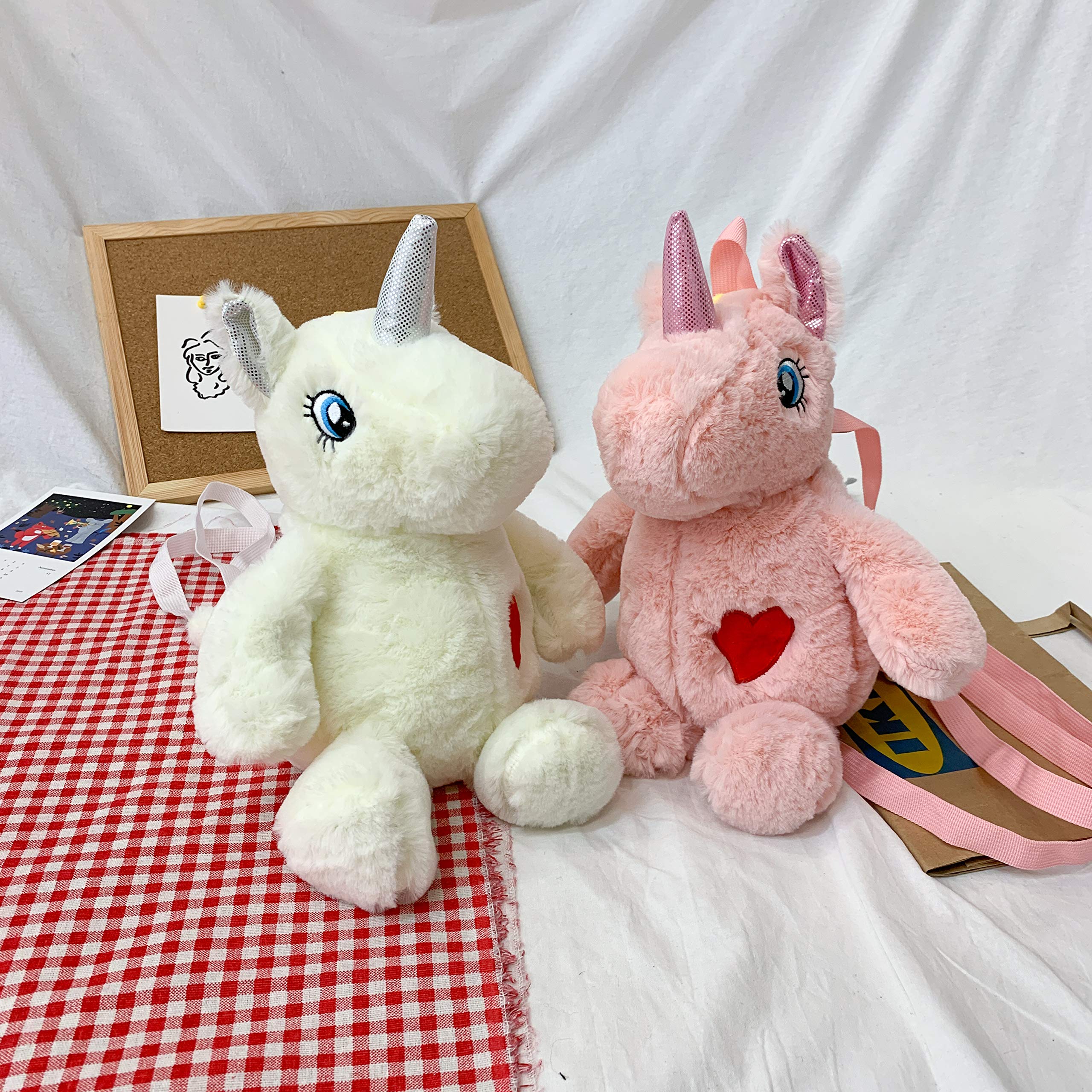 Cute Plush Unicorn Backpack, Soft Rainbow Book Bag Sweet Girls Daughter Gifts (A - 3D Pink Unicorn)