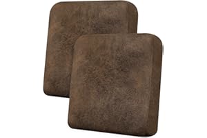 Imnopqr Loveseat Cushion Covers Leather-Look 2PC Stretch Love Seat Slipcover Sets for Living Room Individual Couch Seat Protector, Pet-Friendly, Non-Slip, Easy Fit - Brown