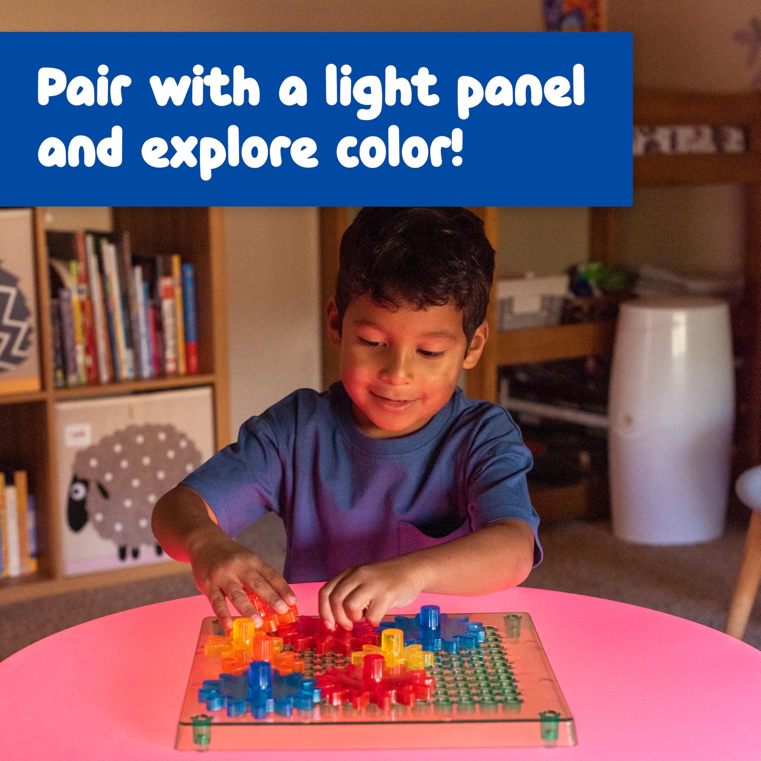 SPARK & WOW Swap 'N' Spin Gear Grid | Ages 2+ | Translucent | Gears Toys for Kids | 4 Colors and 2 Sizes | Early STEM Toy for Toddlers