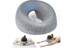 PLEYSYNCZ Face Down Pillow, Massage Headrest for Bed, Massage Face Cradle for Bed, BBL Pillow After Surgery Post Eye Surgery Vitrectomy Recovery, Faces Down Pillows for Rest and Recovery Reimagined (Grey)