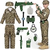 Spooktacular Creations Army Costume for Boys, Kids Military Costume, Soldier DressUp with Accessories for Halloween Roleplay