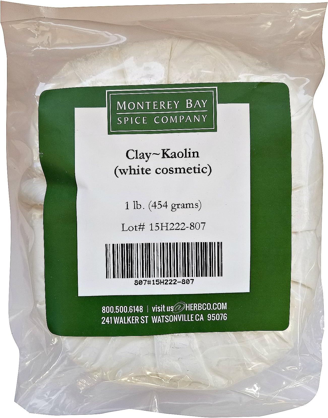 KAOLIN CLAY White Cosmetic NATURAL POWDER 1 LB Facial Mask Spot Treatments (1 -16 oz Bag)