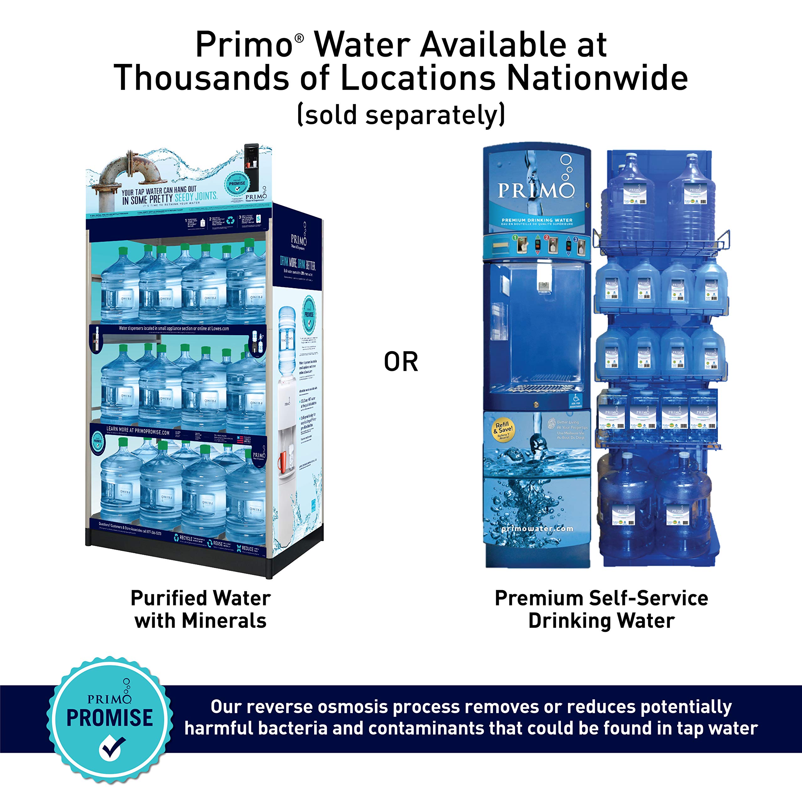 Primo Top Loading Water Cooler 3 Temperature Settings, Hot, Cold