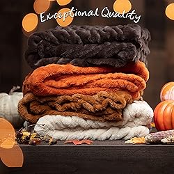 Chanasya Premium Ruched Faux Fur Throw Blanket