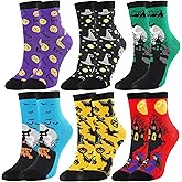 BONANGEL Halloween Socks Women, Funny Novelty Cute Holiday Crew Socks, Crazy Halloween Gifts for Women Girls