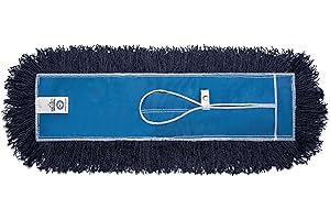 Nine Forty 18-Inch Premium Nylon Dust Mop Replacement Head - Heavy Duty Mop Head Refill for Industrial, Commercial, and Residential Cleaning - Dry Floor Duster for Hardwood Surfaces - Blue (1-Pack)