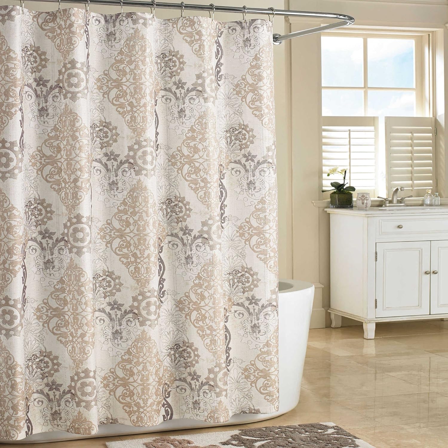 J Queen Bath Galileo Shower Curtain Natural 70 x 72 Home