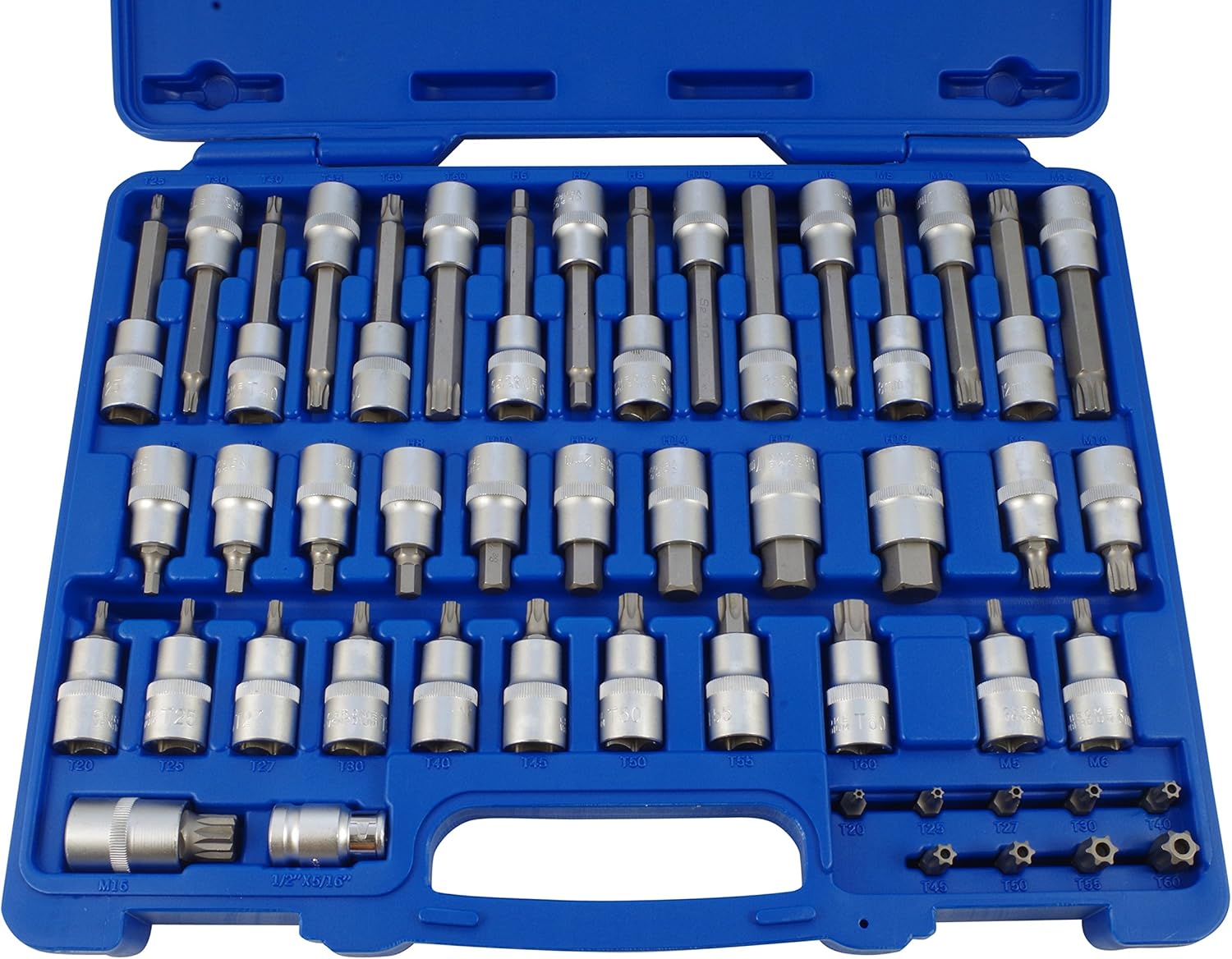 steckschlüssel satz 1 2 sechskant torx vielzahn 49 tlg xzn bits bit