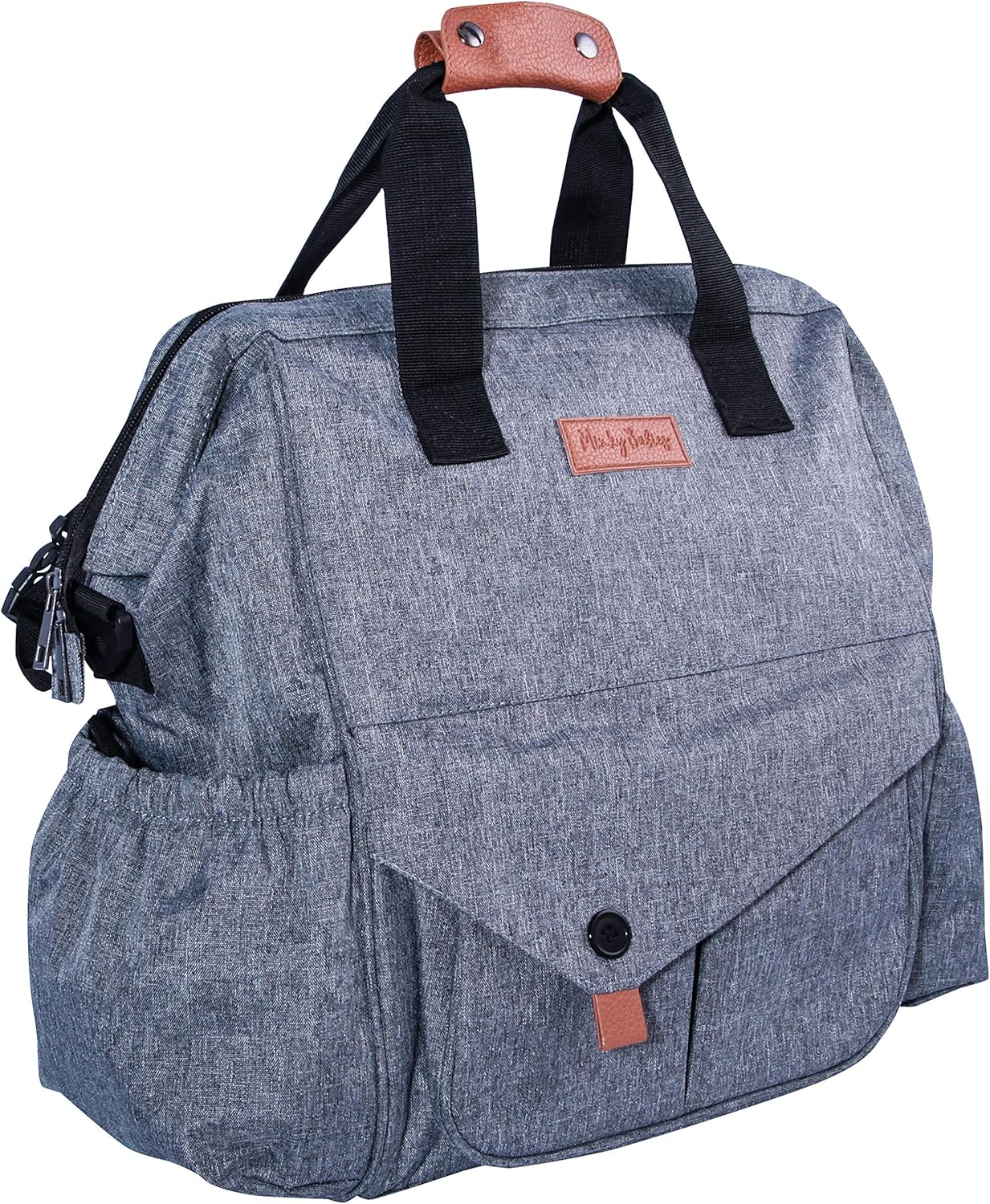 MINKY BABIES Baby Changing Bag, Grey Rucksack Baby Bag, Travel Changing