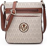 MARCO M KELLY Crossbody Bags for Women Travel Vegan Leather Multi Zip Pockets Crossbody Purses Trendy Monogram Shoulder Bags