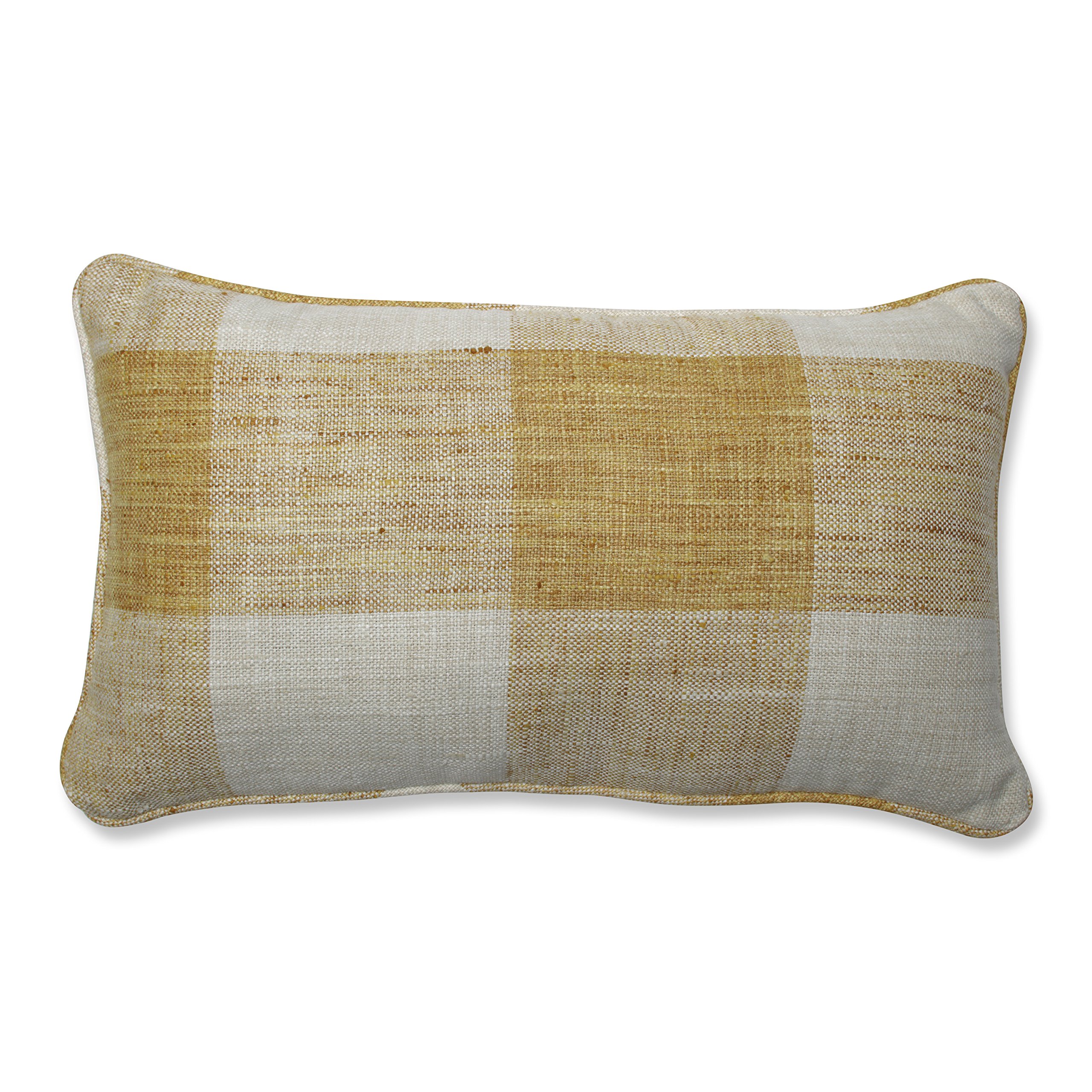 Pillow Perfect Indoor Check Please Throw Pillow, Rectangular, Yellow