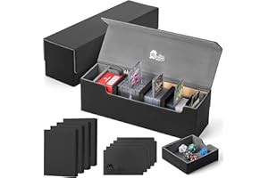 FunGuys Card Deck Box for Trading Card Storage, Toploader Storage Box, MTG Deck Box Commander holds 500+ Cards with Dice Tray