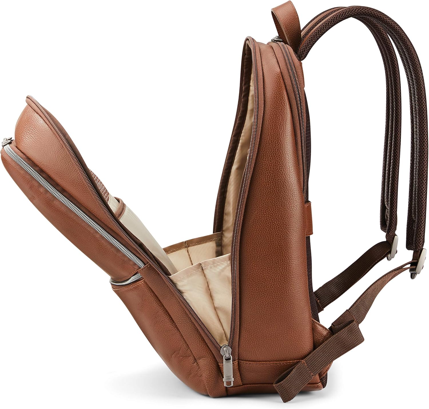  | Samsonite Classic Leather Slim Backpack, Cognac, One Size | Casual Daypacks