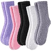 POEATEZO Womens Fuzzy Socks Cozy Fluffy Winter Cabin Slipper Warm Soft Microfiber Plush Home Sleeping Socks