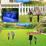 T-SUNUS Solar Garden Spot Lights Blue LED Outdoor IP65 Waterproof view 3