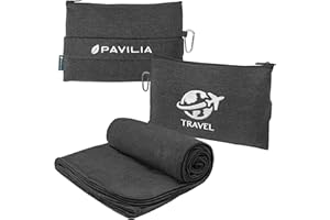 PAVILIA Travel Blanket Airplane Compact with Bag, Small Travel Pillow Blanket for Long Flights, Lightweight Plane Blanket wit