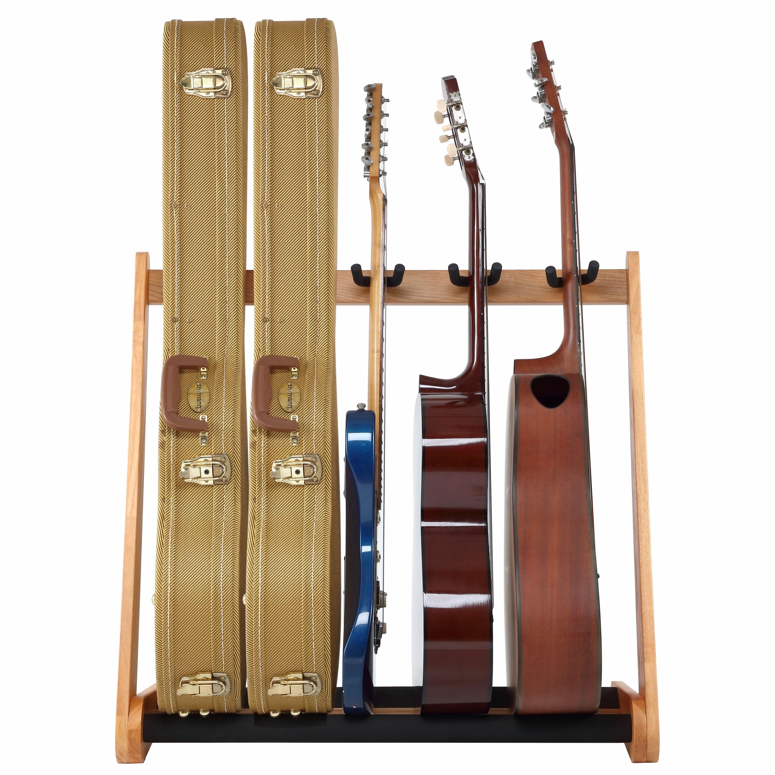 Nefelibata Multipurpose Guitar Stand 5 Stands Wooden Guitar Stand Floor Stand for Guitars and Cases, Electric Guitars, Acoustic Guitars, Bass Guitars, Celli - German Ash (Original Wood Colour)