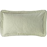 Historic Charleston King Charles Modern Farmhouse Floral Matelasse Decorative Pillowcase, 100% Cotton Breathable Bedding, King Sham (20" x 36"), Sage