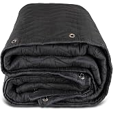 US Cargo Control 96" x 80" Extra Large Sound Dampening Blanket with Grommets, Light Blocking Acoustic Blanket for Wall Hanging and Studios, Machine Washable, 12LBS