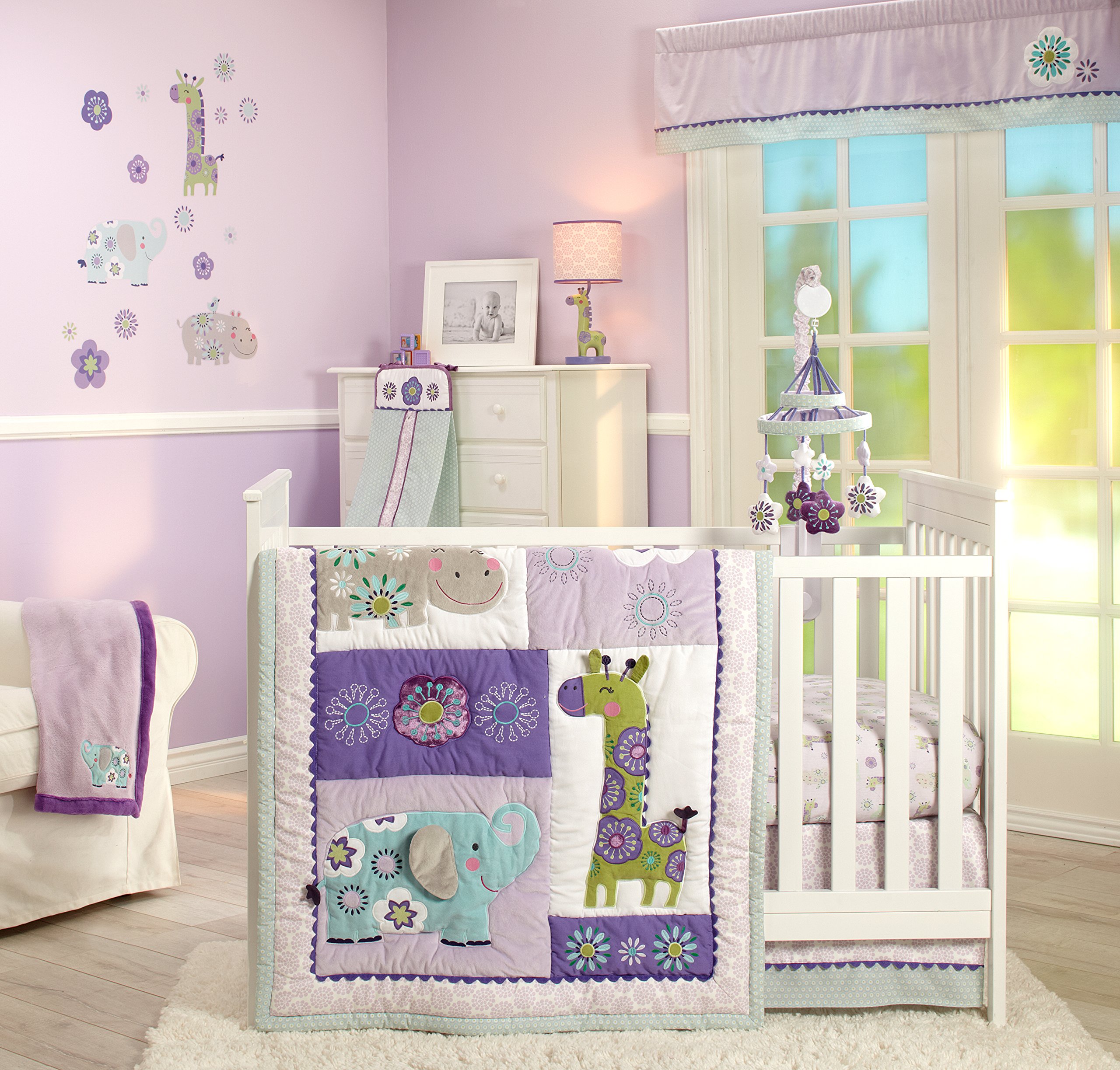 lavender safari crib bedding