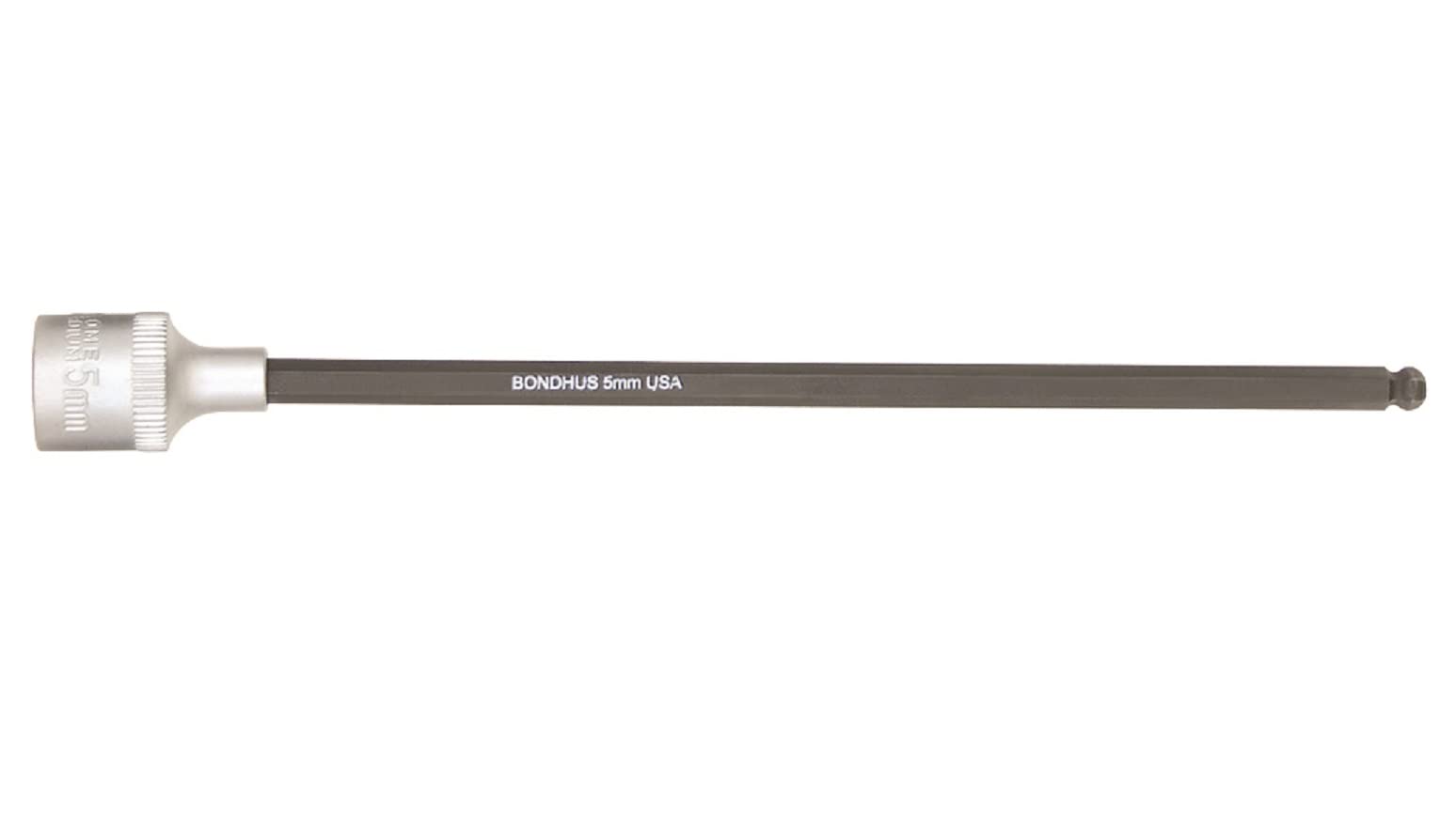 Bondhus, 9/16" BALLEND 6" INHEX Socket BIT+HEX Socket, /16", 43717