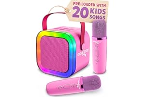Move2Play, Karaoke Machine for Kids | Includes 20+ Kid Songs | 2 Microphones | Connect with Bluetooth | 3, 4, 5, 6, 7+ Year Old Gift | Toy for Girls, Boys, & Toddler | Birthday Present