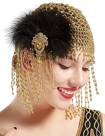 great gatsby beaded hat