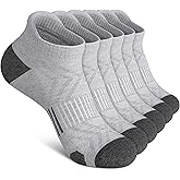 Felicigeely Ankle Athletic Running Socks Low Cut Sports Socks Breathable Cushioned Tab Socks for Men Women 6 Pairs