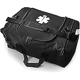 ASA TECHMED Large EMT First Responder Trauma Medical Bag Empty for Home 21x12x9 Inches, Office, School, EMTs, Paramedics, First Responders, Black