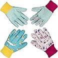 PROMEDIX P Kids Garden Gloves 3-6 Years Old Children Gardening Gloves, 2- Pair Pack, Blue&Pink