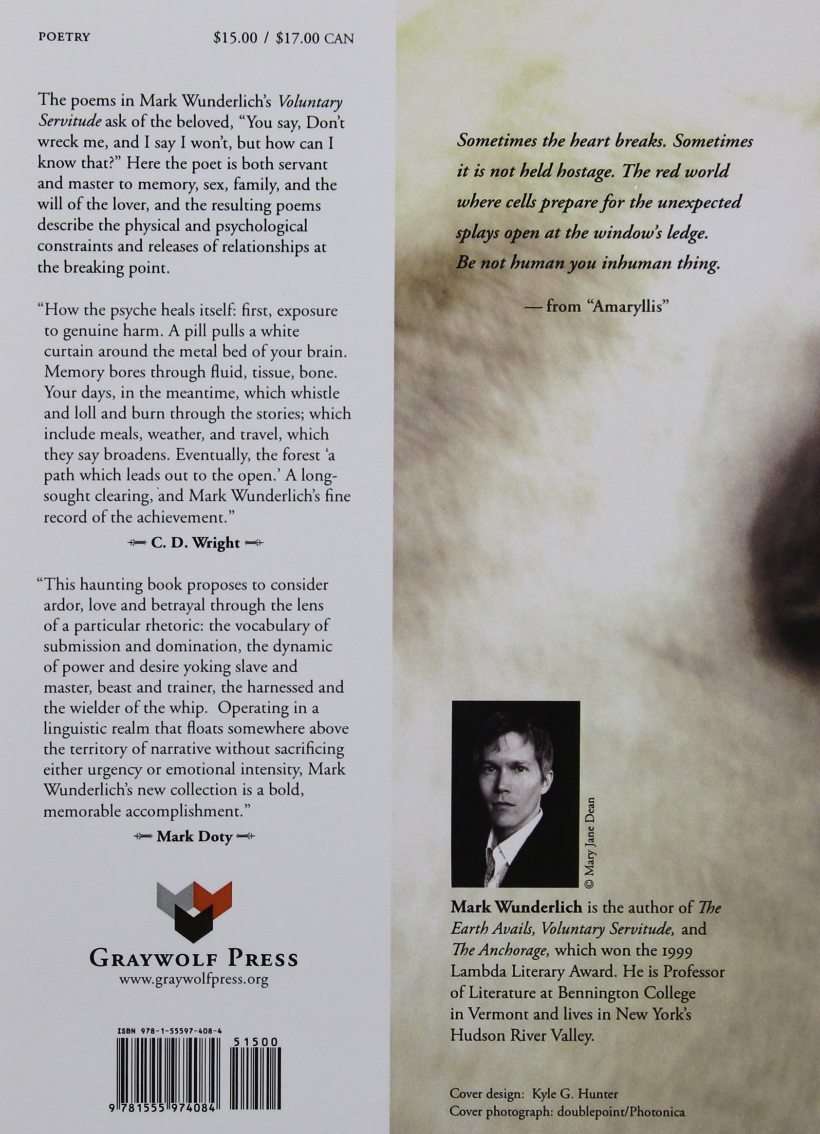 Voluntary Servitude Poems Wunderlich Mark 9781555974084 Amazon Com Books