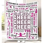 Carwayii Cheer Blanket for Girls Women Cheerleader Gifts Cheer Stuff Throw Birthday Cheerleading Gifts for Team,S