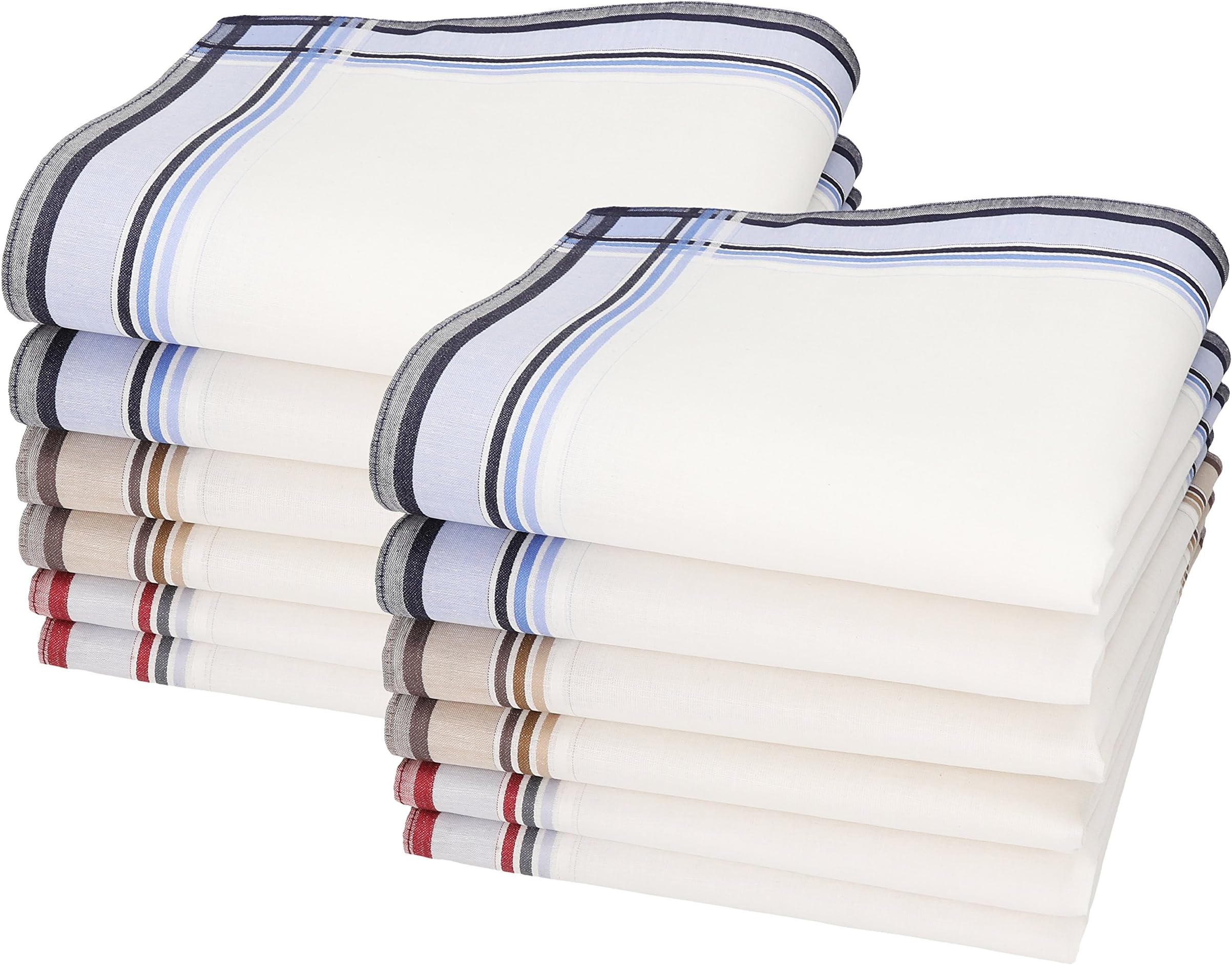 Betz 12 Piece Handkerchief Set Men Cloth 100% Cotton 12 Handkerchiefs Leo 3 Size: 40 x 40 cm