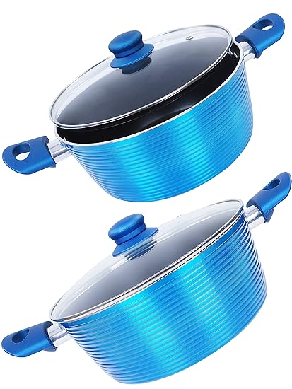 Nirlon Aluminium Cookware Set, Set of 2, Blue