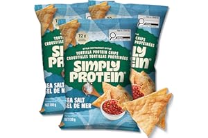 Simply Protein - Tortilla Chips, Restaurant Style Protein Chips, Sea Salt - 12g Protein, 250 Calories, Gluten Free, Vegan - C