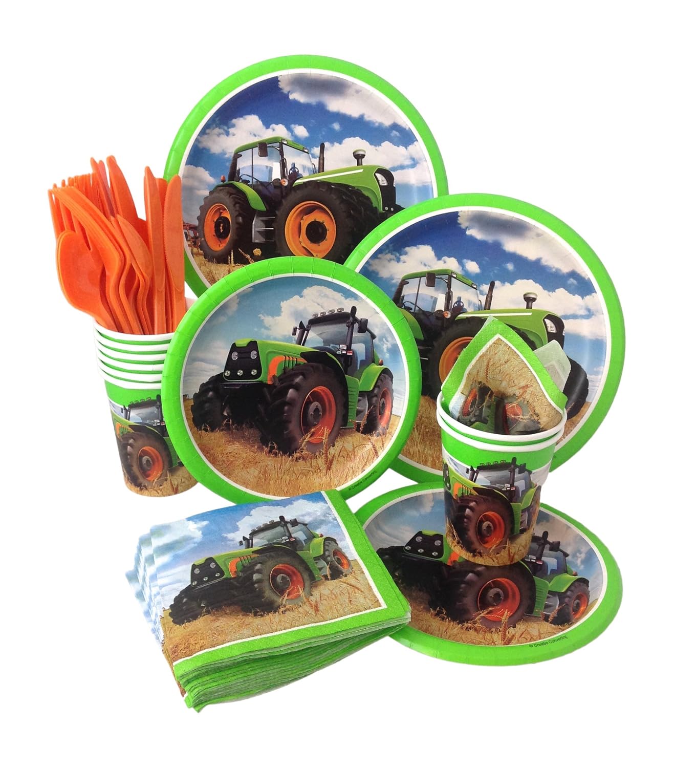 John Deere Paper Plates & Item 1 JOHN DEERE Johnny Tractor SMALL PAPER